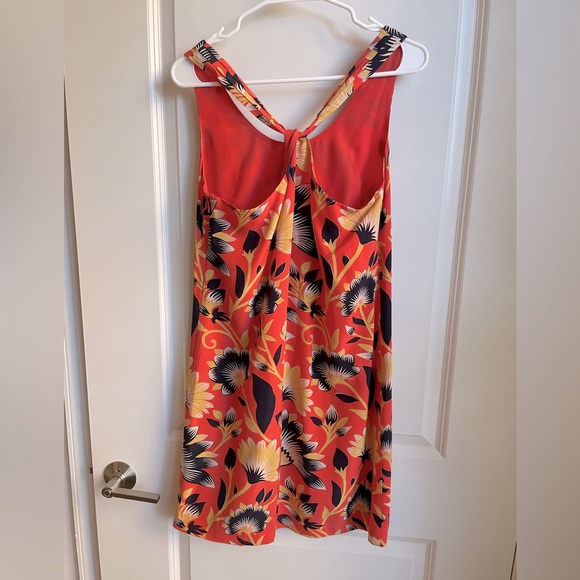 J.Crew Orange Floral Twist-Back Silk Dress - Picture 2 of 3
